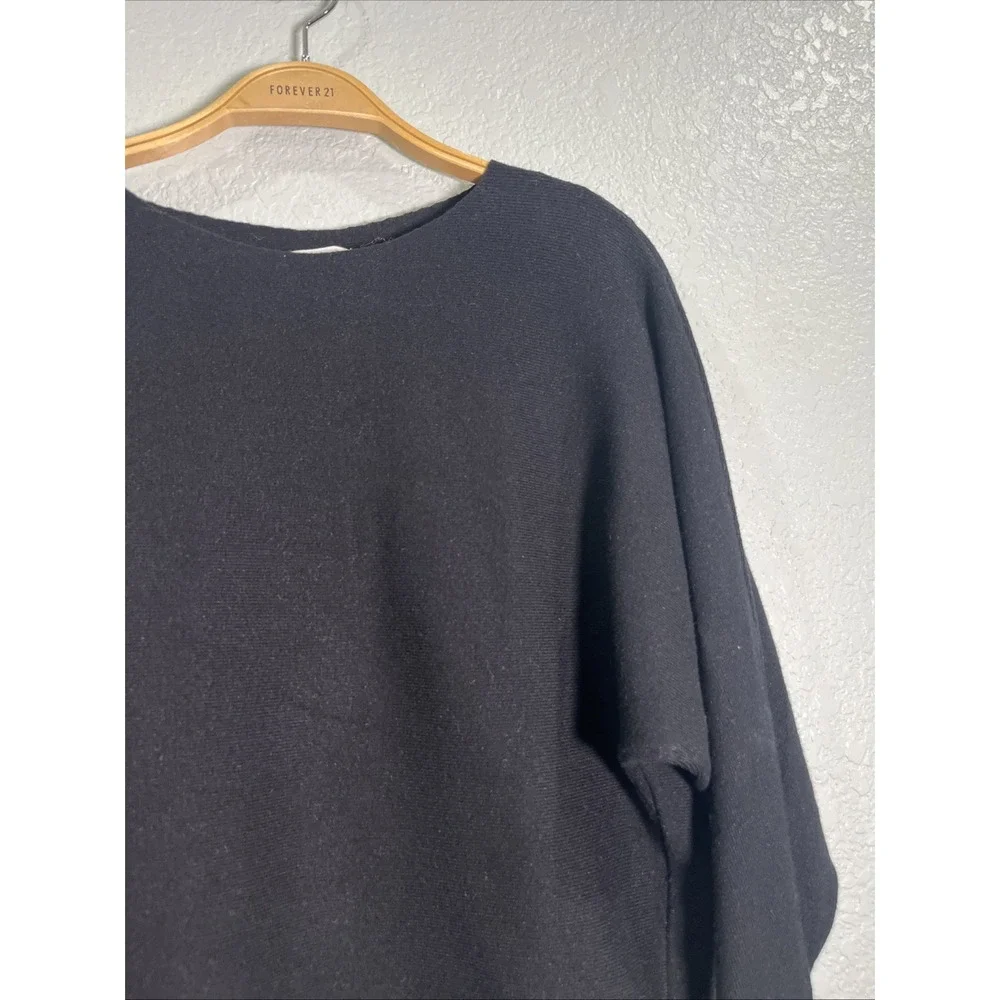Vila Milano Sweater Womens S‎ Black Dolman Batwing Textured Knit Minimalist Chic